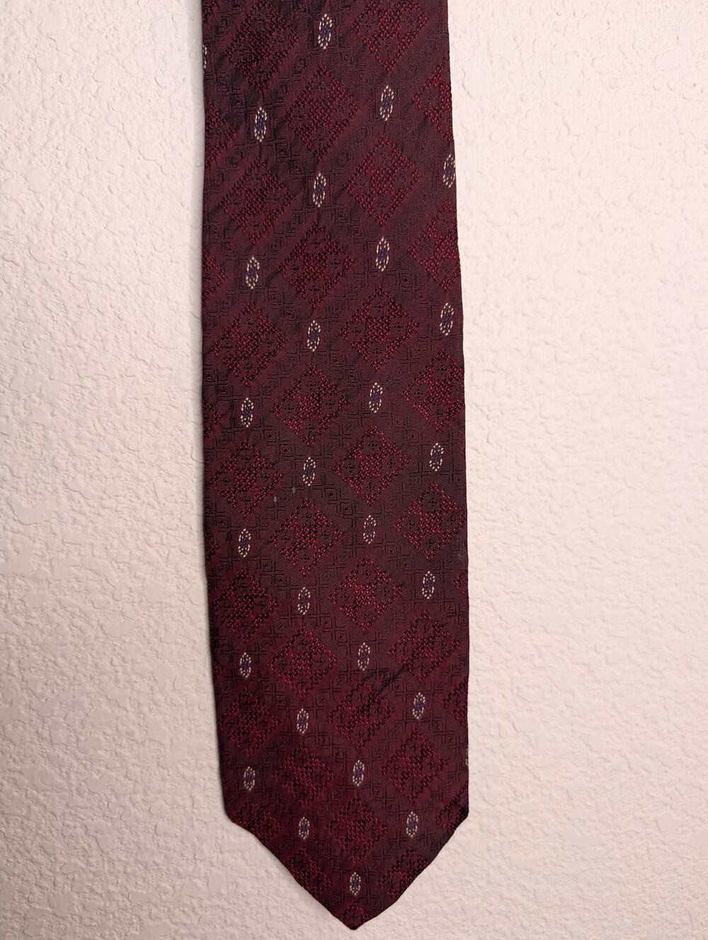 VTG Christian Dior Le Connaisseur Italian Silk Burgundy Tie Men Academia Work